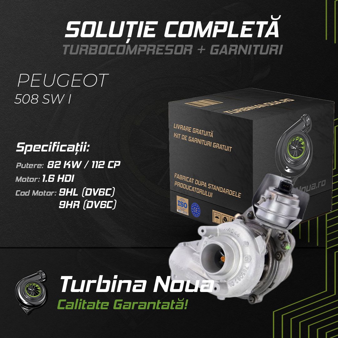 Turbina PEUGEOT 508 SW I 1.6 HDi 82 KW / 112 CP Noua - Image 2