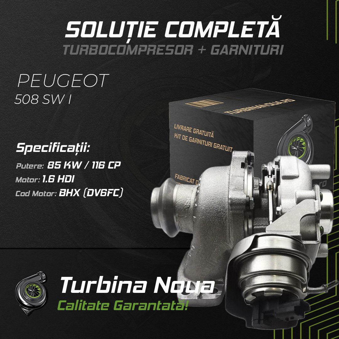 Turbina PEUGEOT 508 SW I 1.6 HDi 85 KW / 116 CP Noua - Image 2
