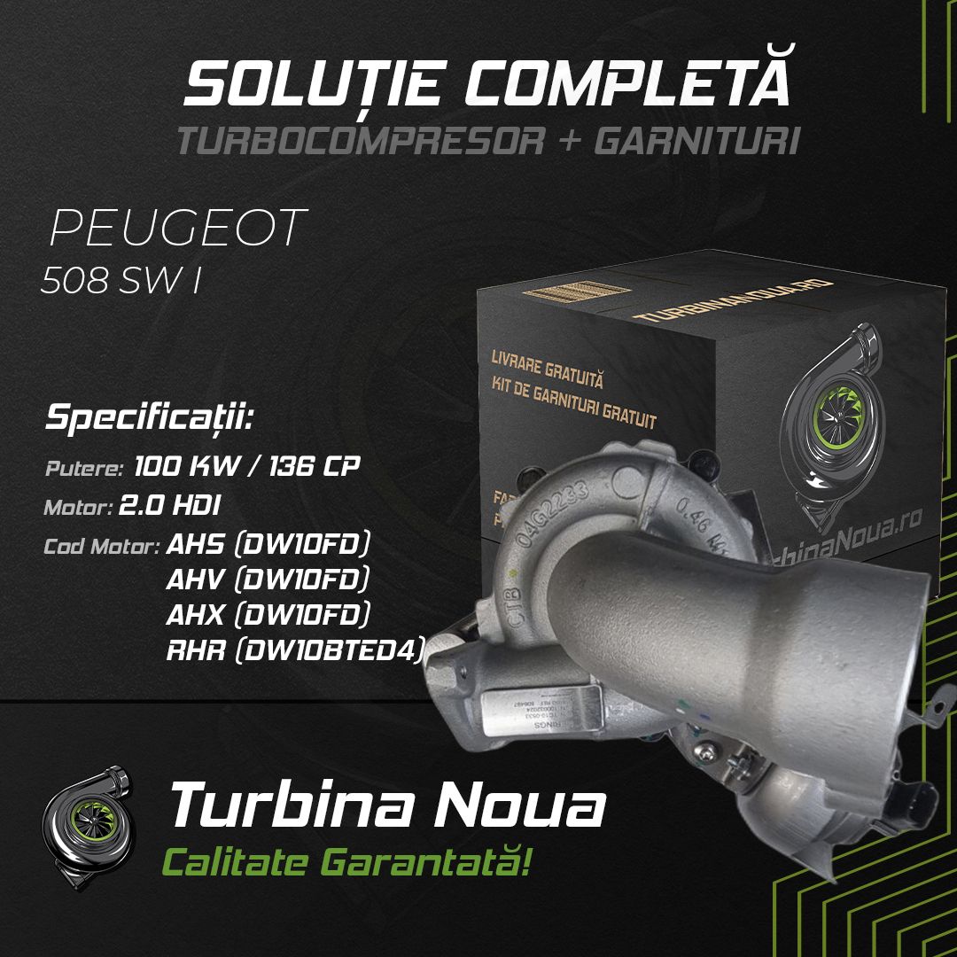 Turbina PEUGEOT 508 SW I 2.0 HDi 100 KW / 136 CP Noua - Image 2