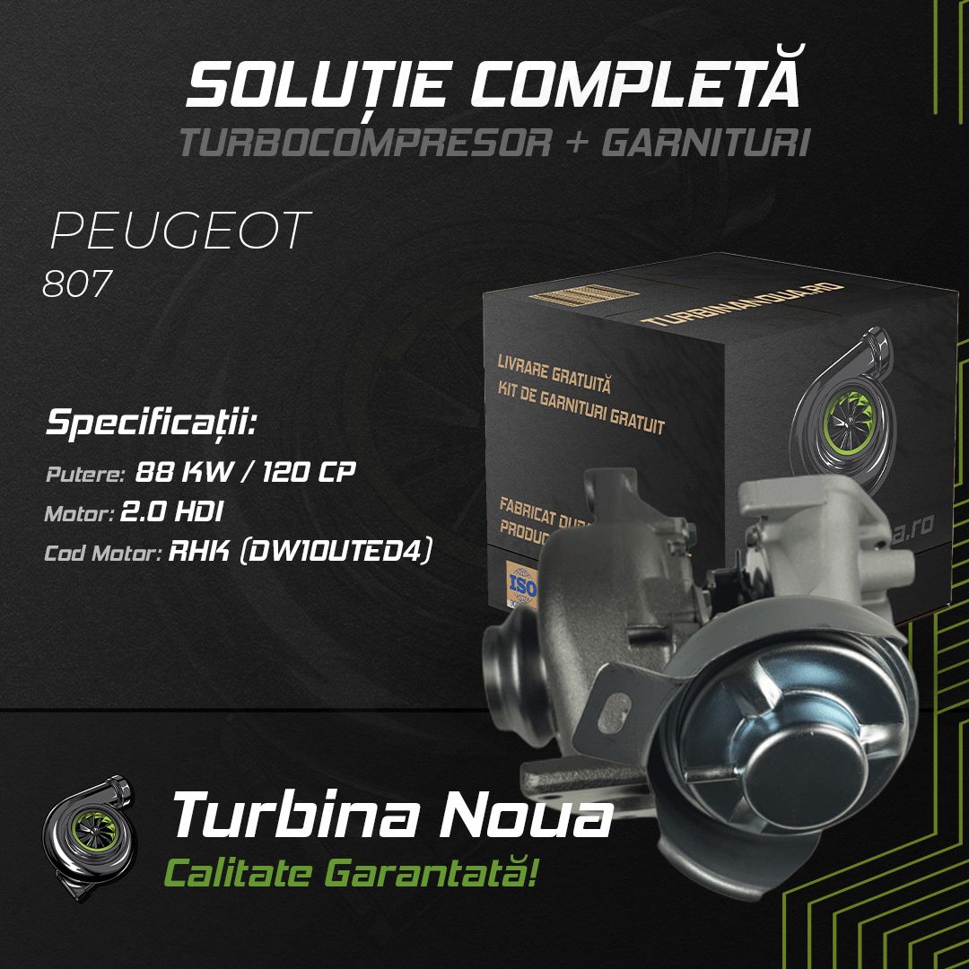 Turbina PEUGEOT 807 2.0 HDi 88 KW / 120 CP Noua - Image 2