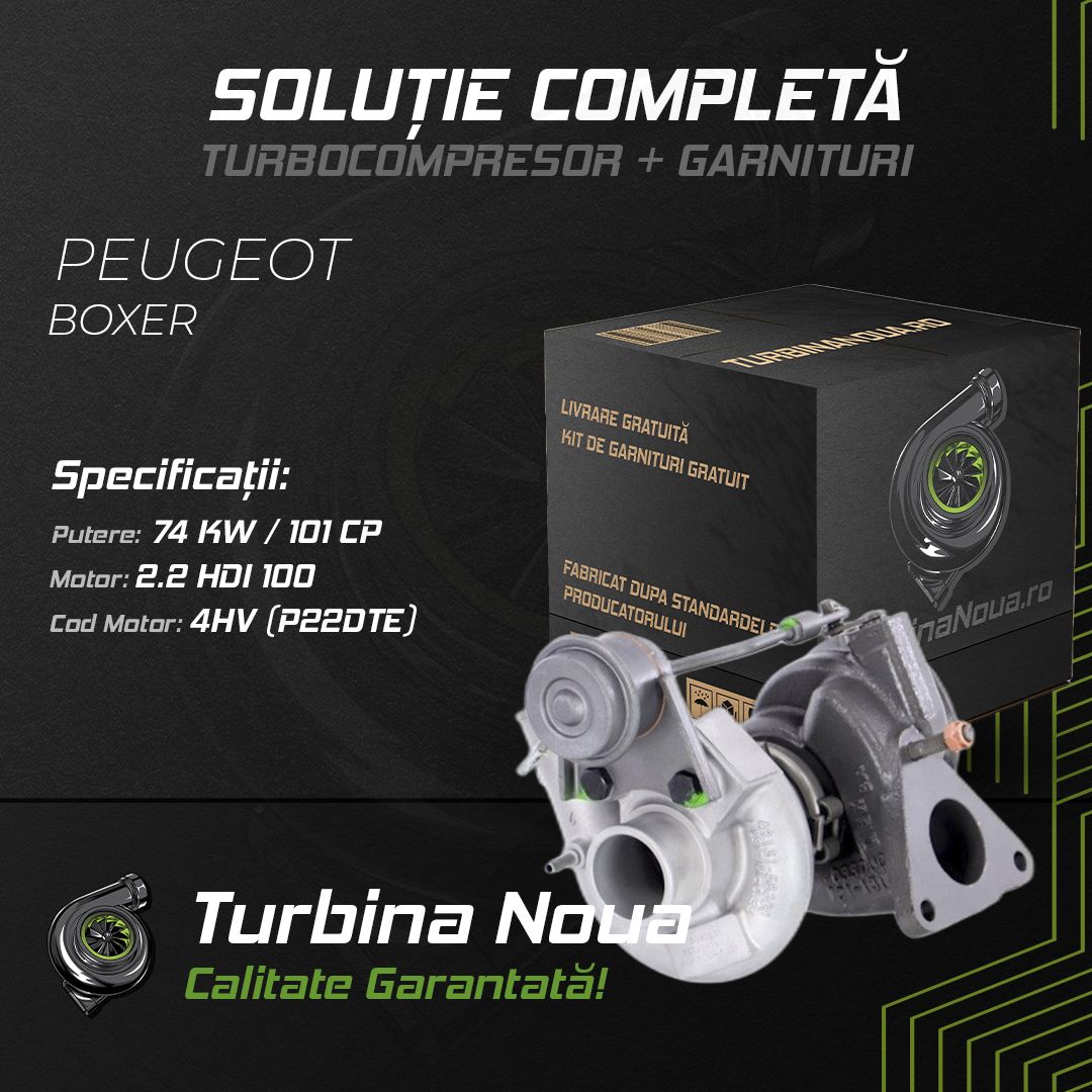 Turbina PEUGEOT BOXER 2.2 HDi 100 74 KW / 101 CP Noua - Image 2