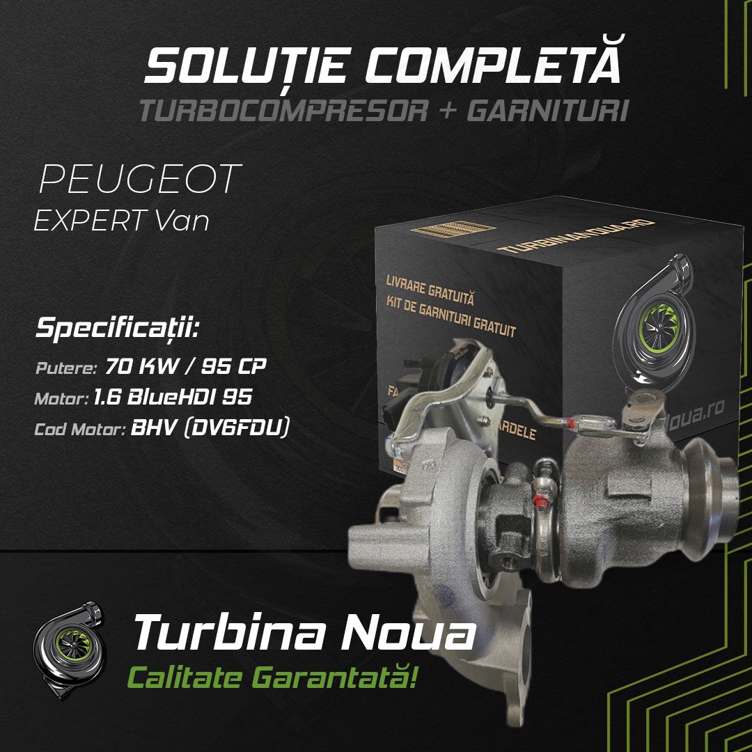 Turbina PEUGEOT EXPERT Van 1.6 BlueHDi 95 70 KW / 95 CP Noua - Image 2