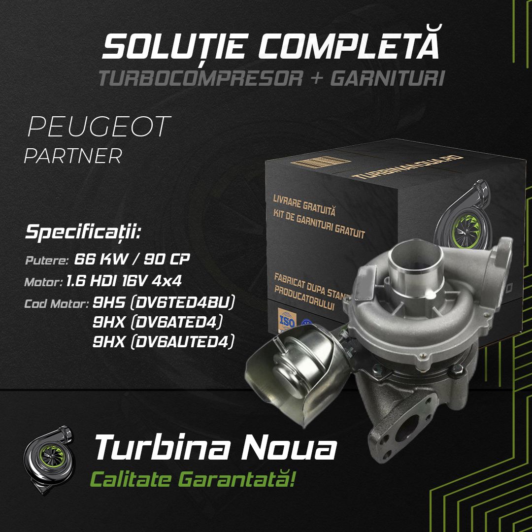 Turbina PEUGEOT PARTNER 1.6 HDi 16V 4x4 66 KW / 90 CP Noua - Image 2