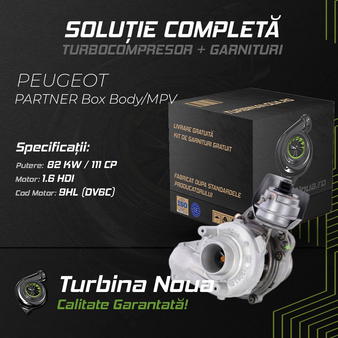 Turbina PEUGEOT PARTNER Box Body/MPV 1.6 HDi 82 KW / 111 CP Noua - Image 2