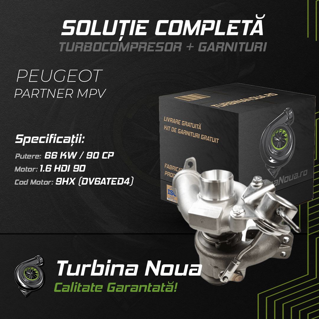 Turbina PEUGEOT PARTNER MPV 1.6 HDi 90 66 KW / 90 CP Noua - Image 2