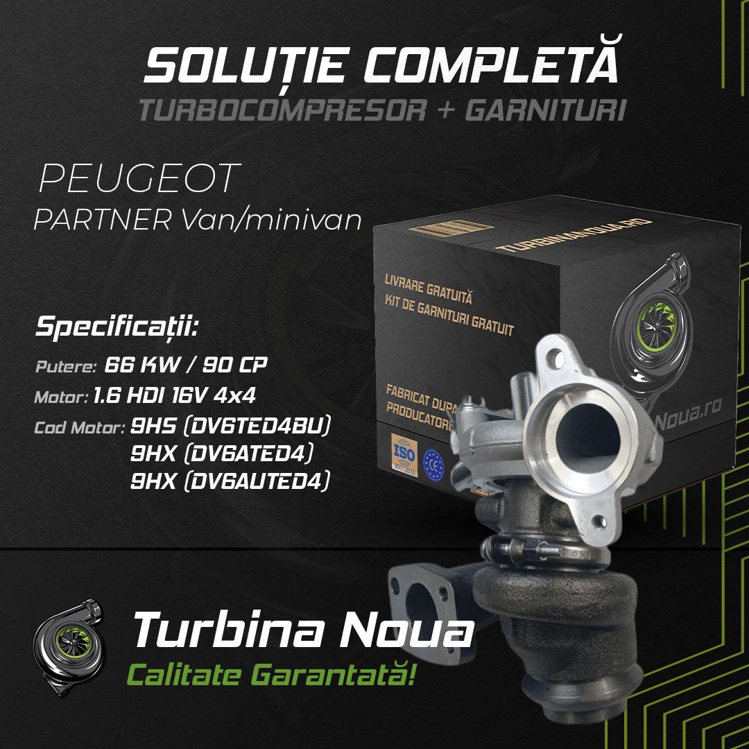 Turbina PEUGEOT PARTNER Van/minivan 1.6 HDi 16V 4x4 66 KW / 90 CP Noua - Image 2