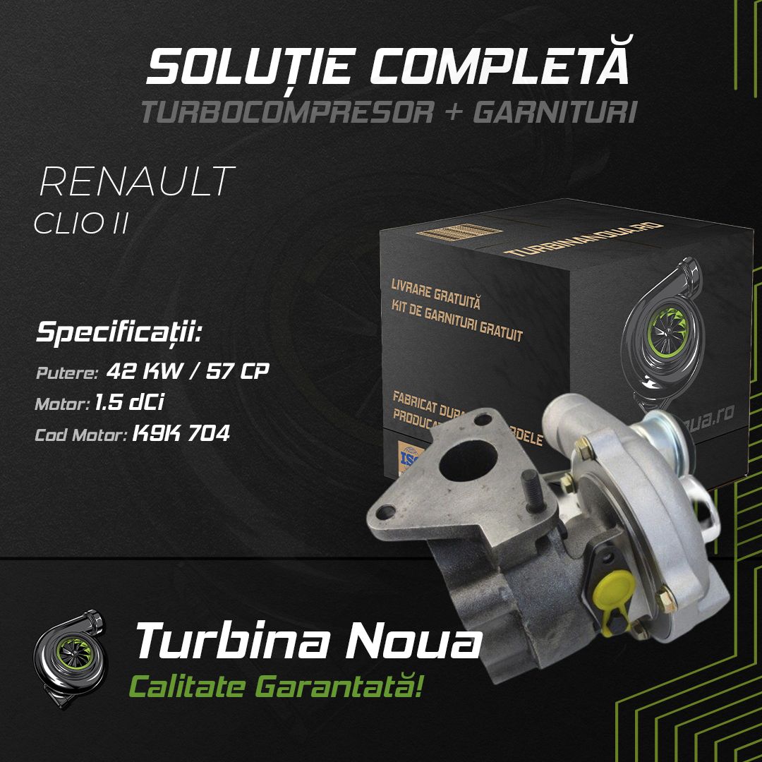 Turbina RENAULT CLIO II 1.5 dCi 42 KW / 57 CP Noua - Image 2