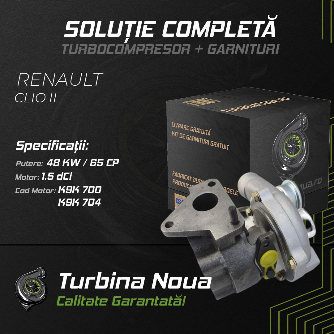 Turbina RENAULT CLIO II 1.5 dCi 48 KW / 65 CP Noua - Image 2