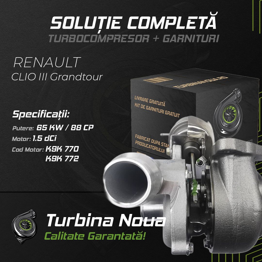 Turbina RENAULT CLIO III Grandtour 1.5 dCi 65 KW / 88 CP Noua - Image 2
