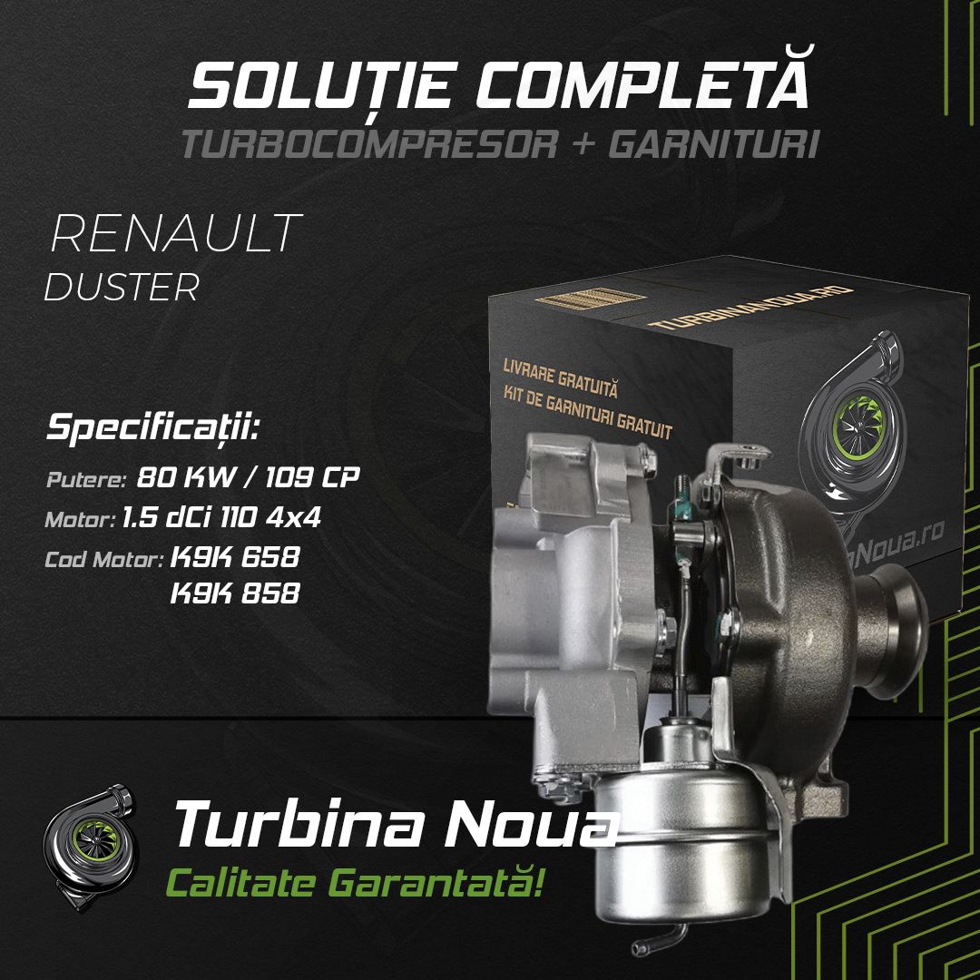 Turbina RENAULT DUSTER 1.5 dCi 110 4x4 80 KW / 109 CP Noua - Image 2