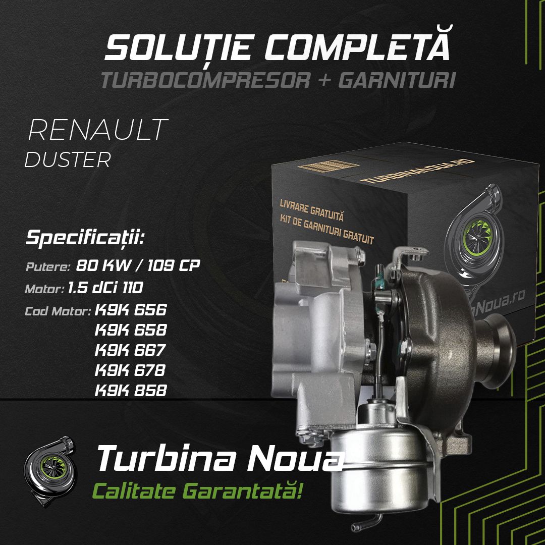 Turbina RENAULT DUSTER 1.5 dCi 110 80 KW / 109 CP Noua - Image 2