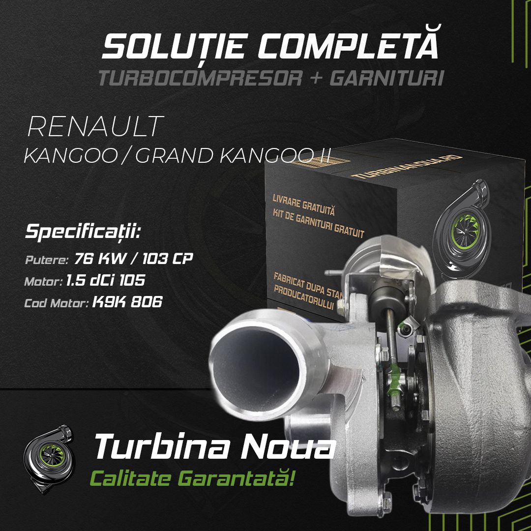 Turbina RENAULT KANGOO / GRAND KANGOO II 1.5 dCi 105 76 KW / 103 CP Noua - Image 2