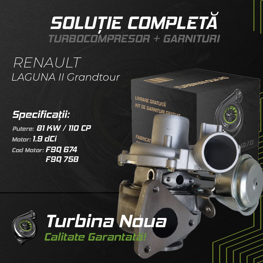 Turbina RENAULT LAGUNA II Grandtour 1.9 dCi 81 KW / 110 CP Noua - Image 2