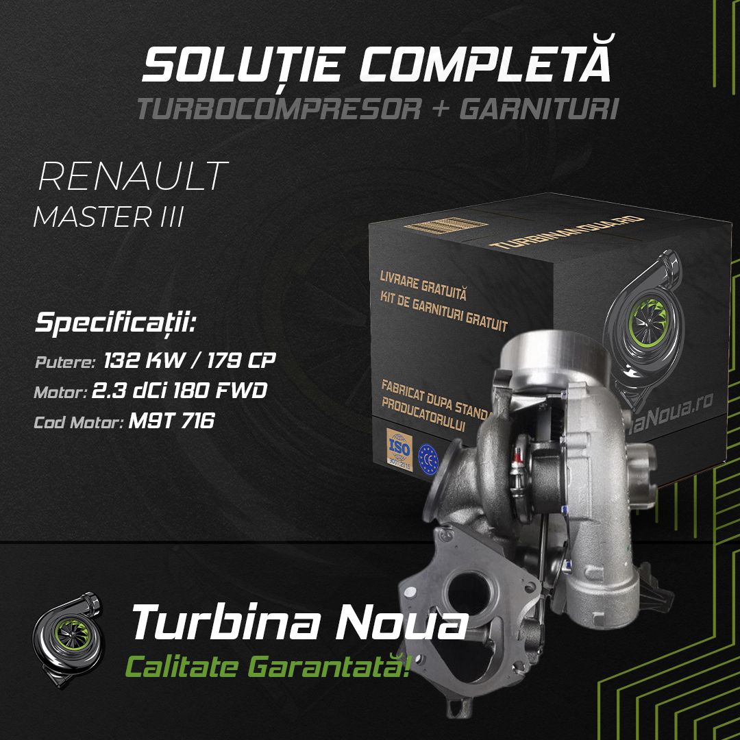 Turbina RENAULT MASTER III 2.3 dCi 180 FWD 132 KW / 179 CP Noua - Image 2