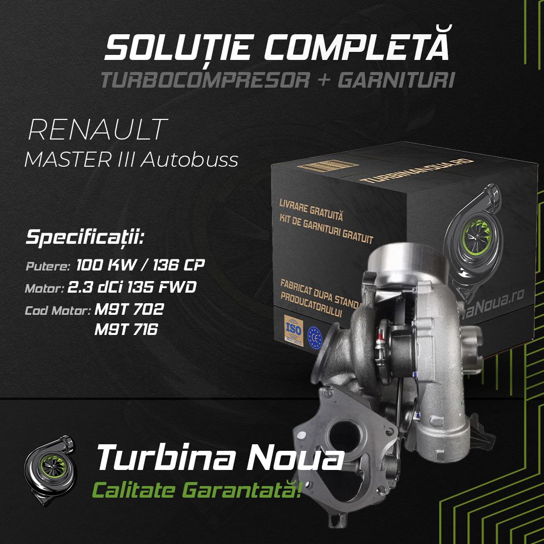 Turbina RENAULT MASTER III Autobuss 2.3 dCi 135 FWD 100 KW / 136 CP Noua - Image 2