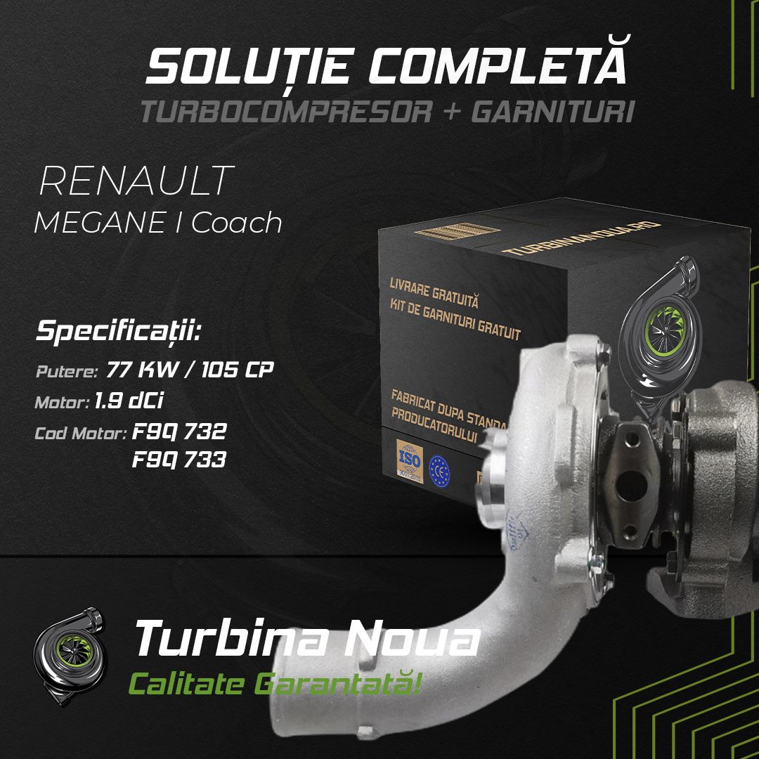 Turbina RENAULT MEGANE I Coach 1.9 DCi 77 KW / 105 CP Noua - Image 2