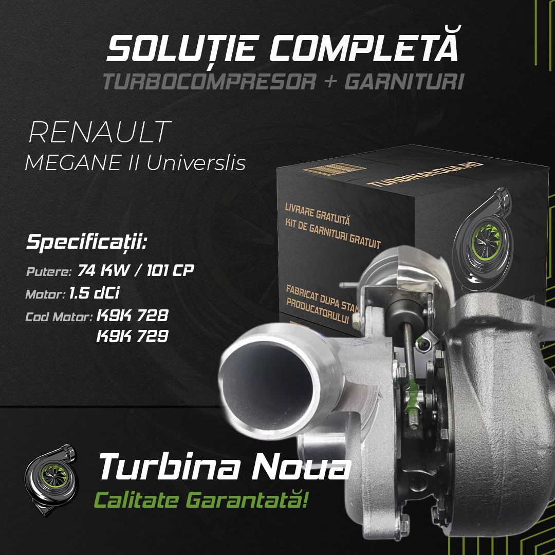 Turbina RENAULT MEGANE II Universlis 1.5 dCi 74 KW / 101 CP Noua - Image 2