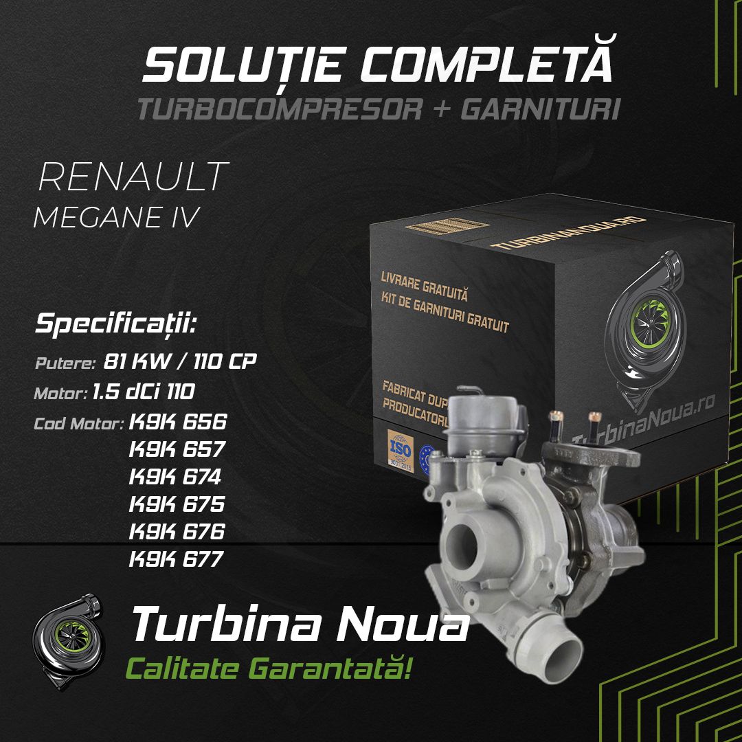 Turbina RENAULT MEGANE IV 1.5 dCi 110 81 KW / 110 CP Noua - Image 2