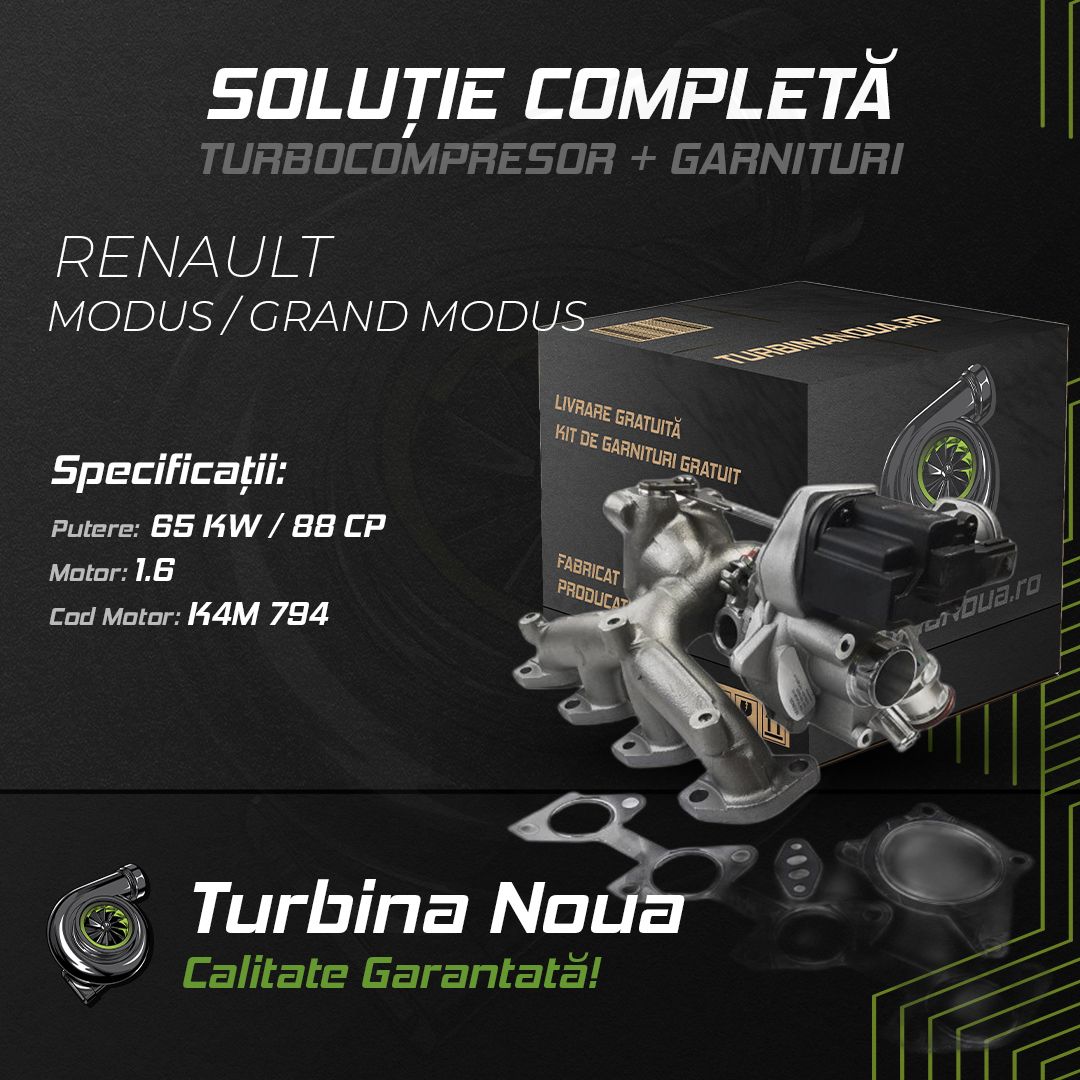 Turbina RENAULT MODUS / GRAND MODUS 1.6 65 KW / 88 CP Noua - Image 2
