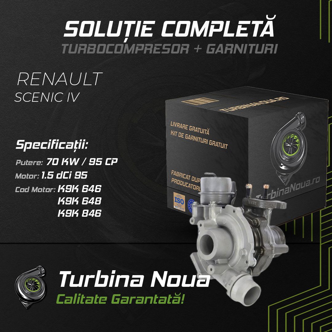 Turbina RENAULT SCENIC IV 1.5 dCi 95 70 KW / 95 CP Noua - Image 2