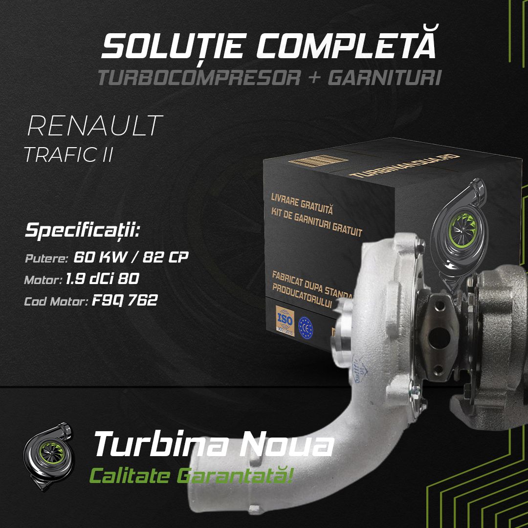 Turbina RENAULT TRAFIC II 1.9 dCi 80 60 KW / 82 CP Noua - Image 2