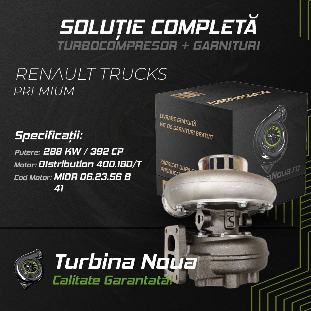 Turbina RENAULT TRUCKS PREMIUM Distribution 400.18D/T 288 KW / 392 CP Noua - Image 2