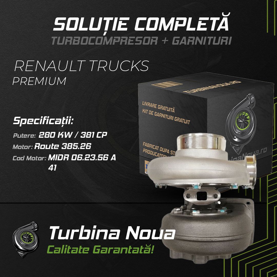 Turbina RENAULT TRUCKS PREMIUM Route 385.26 280 KW / 381 CP Noua - Image 2