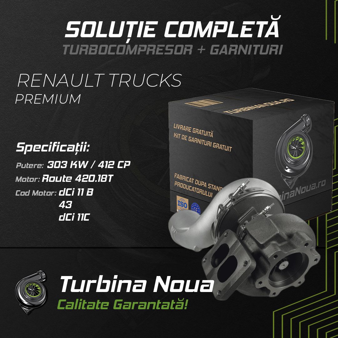Turbina RENAULT TRUCKS PREMIUM Route 420.18T 303 KW / 412 CP Noua - Image 2