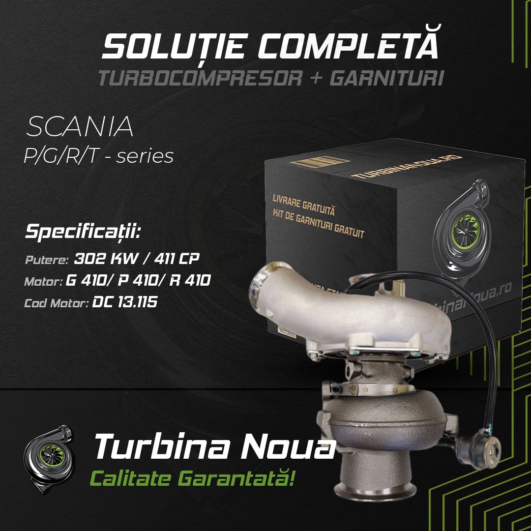 Turbina SCANIA P;G;R;T - series G 410; P 410; R 410 302 KW / 411 CP Noua - Image 2