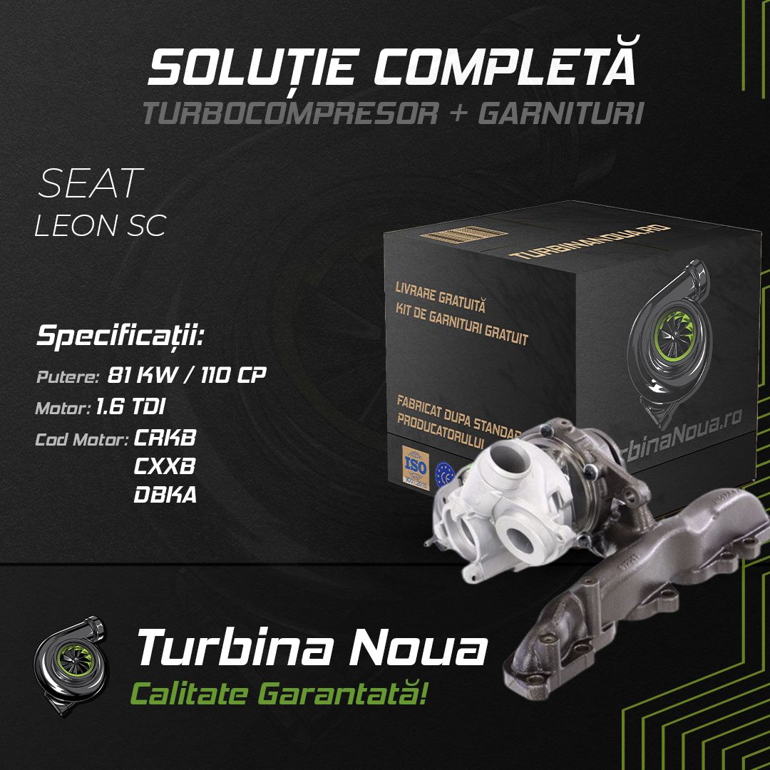 Turbina SEAT LEON SC 1.6 TDI 81 KW / 110 CP Noua - Image 2
