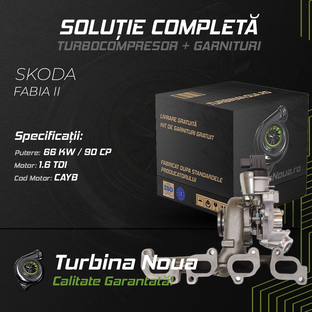 Turbina SKODA FABIA II 1.6 TDI 66 KW / 90 CP Noua - Image 2
