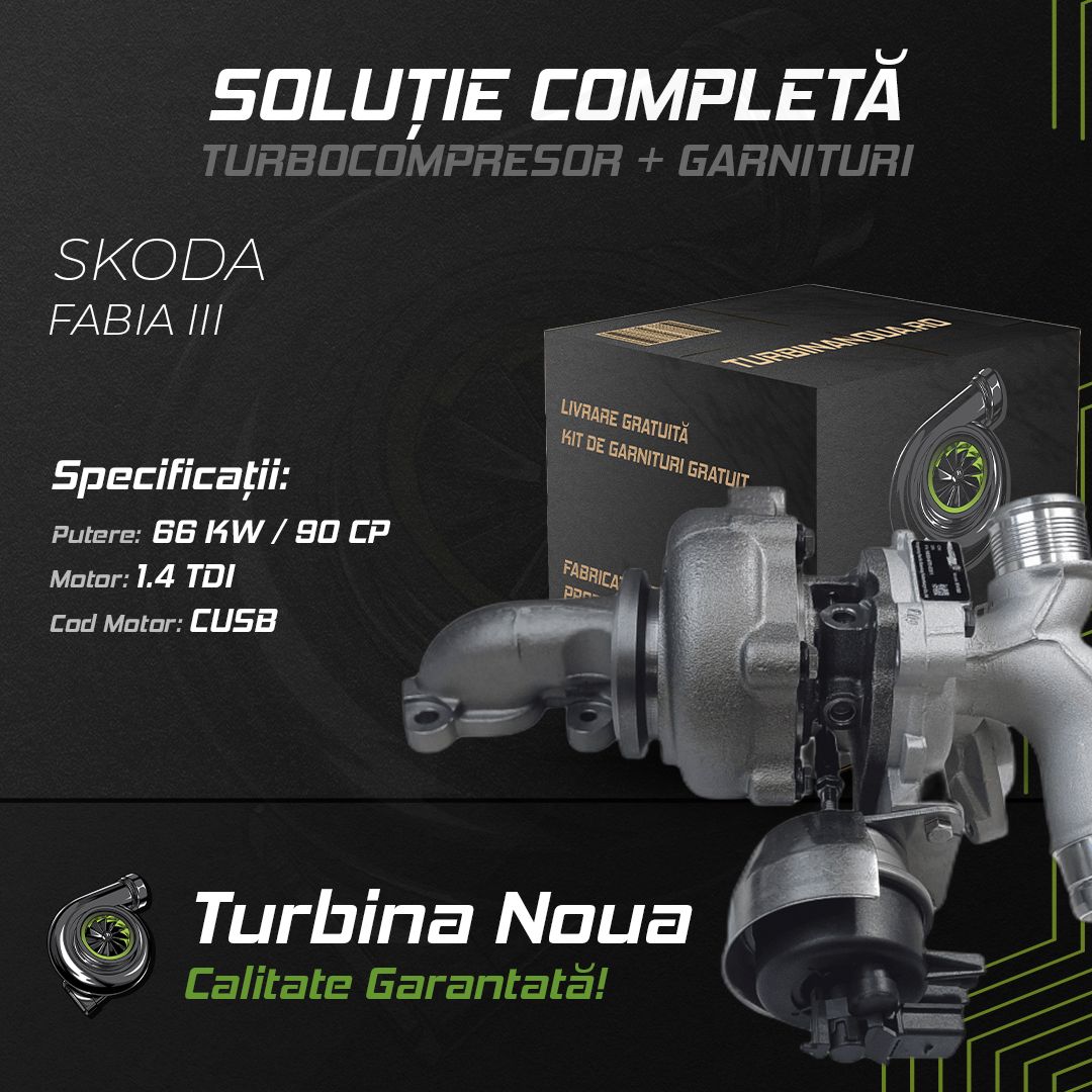Turbina SKODA FABIA III 1.4 TDI 66 KW / 90 CP Noua - Image 2