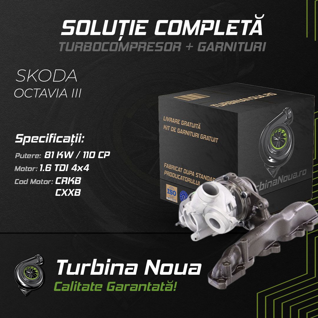 Turbina SKODA OCTAVIA III 1.6 TDI 4x4 81 KW / 110 CP Noua - Image 2