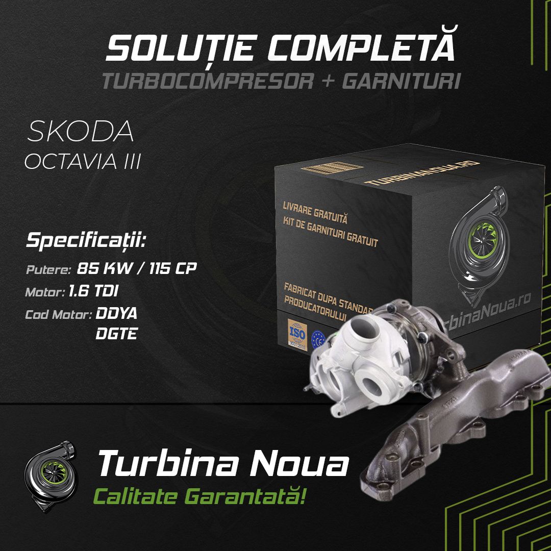 Turbina SKODA OCTAVIA III 1.6 TDI 85 KW / 115 CP Noua - Image 2