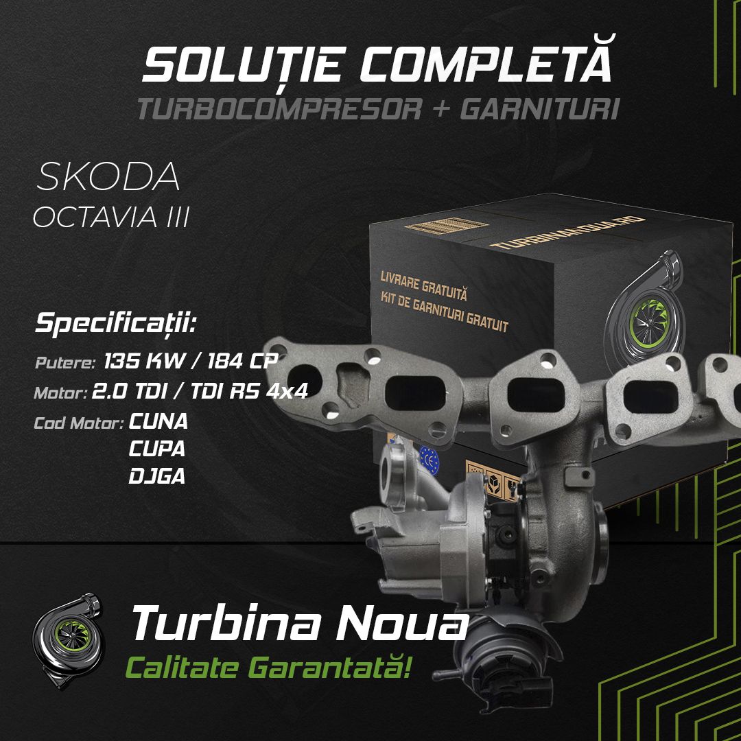 Turbina SKODA OCTAVIA III 2.0 TDI / TDI RS 4x4 135 KW / 184 CP Noua - Image 2