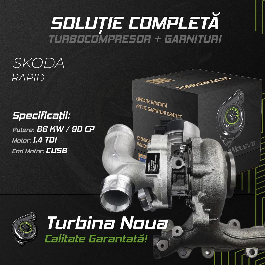 Turbina SKODA RAPID 1.4 TDI 66 KW / 90 CP Noua - Image 2