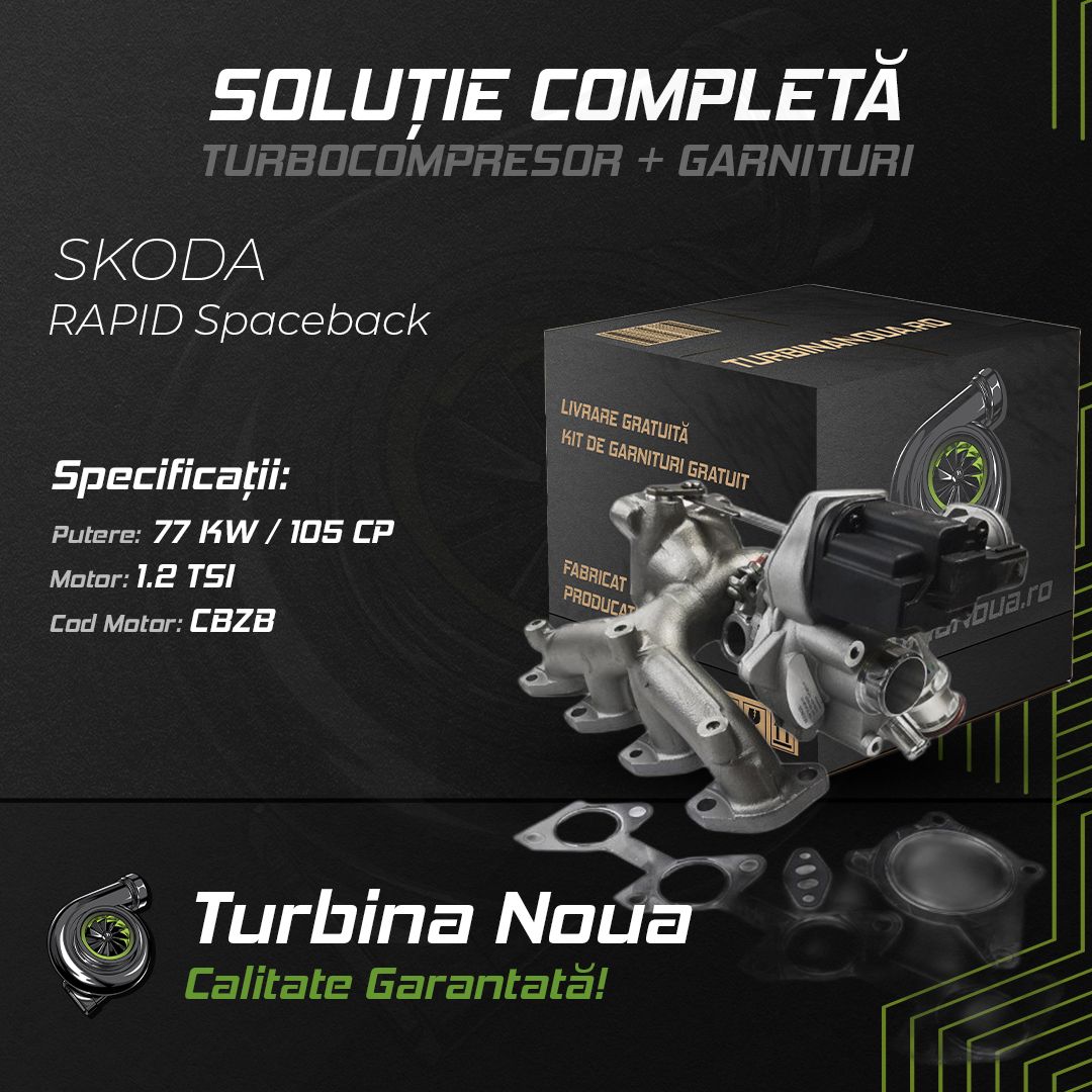 Turbina SKODA RAPID Spaceback 1.2 TSI 77 KW / 105 CP Noua - Image 2