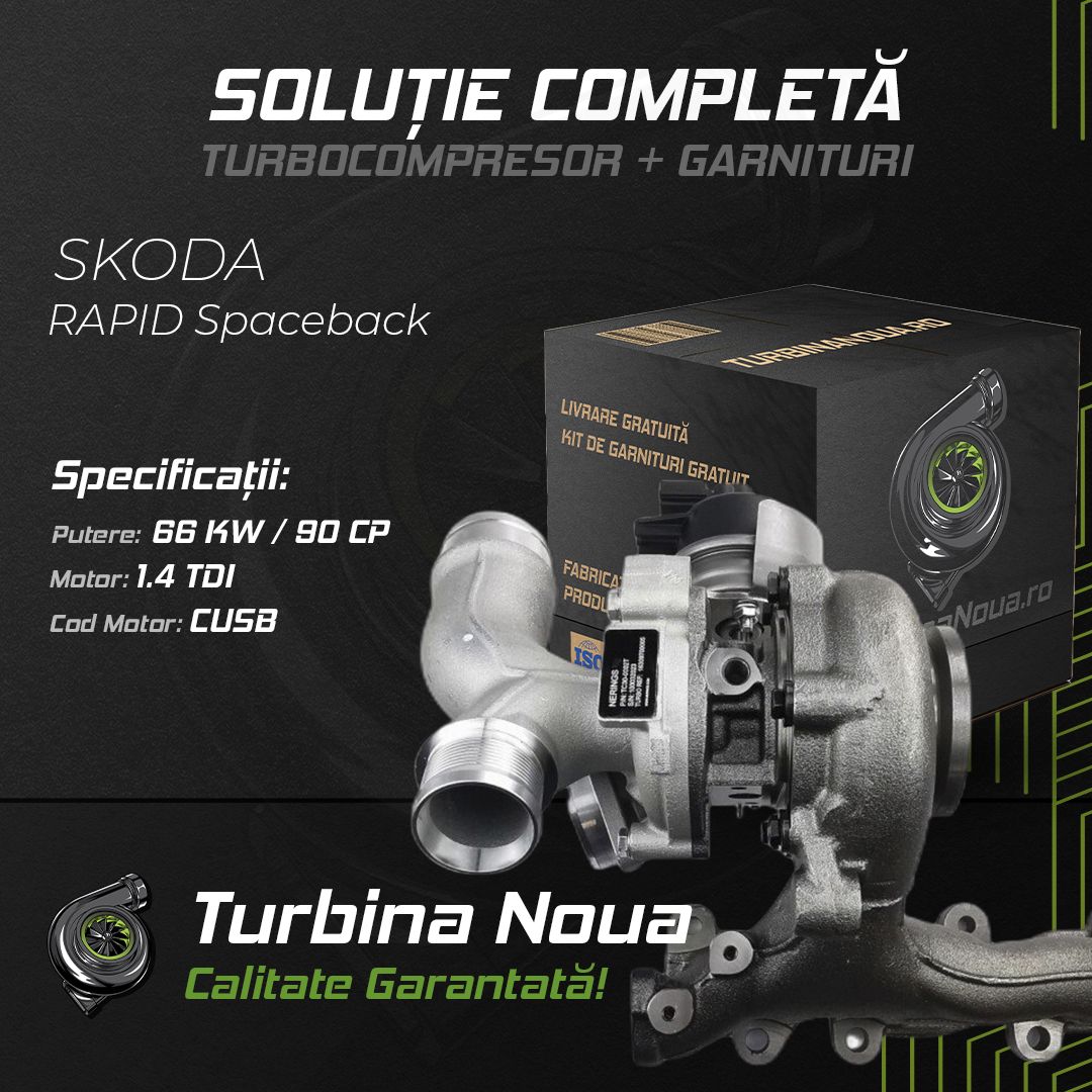 Turbina SKODA RAPID Spaceback 1.4 TDI 66 KW / 90 CP Noua - Image 2