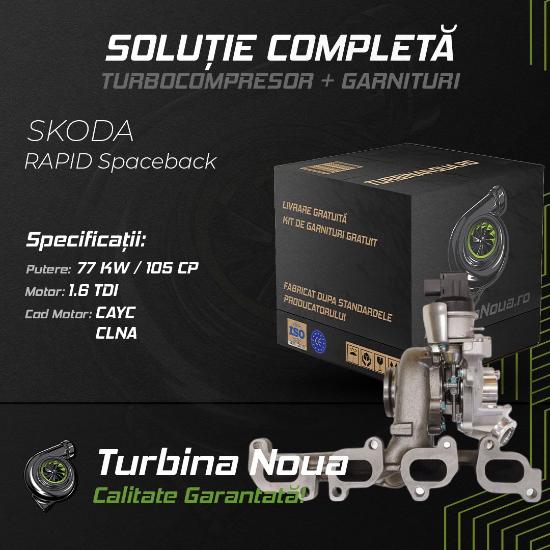 Turbina SKODA RAPID Spaceback 1.6 TDI 77 KW / 105 CP Noua - Image 2