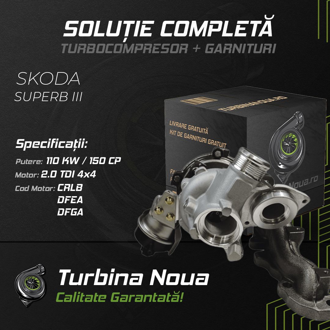 Turbina SKODA SUPERB III 2.0 TDI 4x4 110 KW / 150 CP Noua - Image 2
