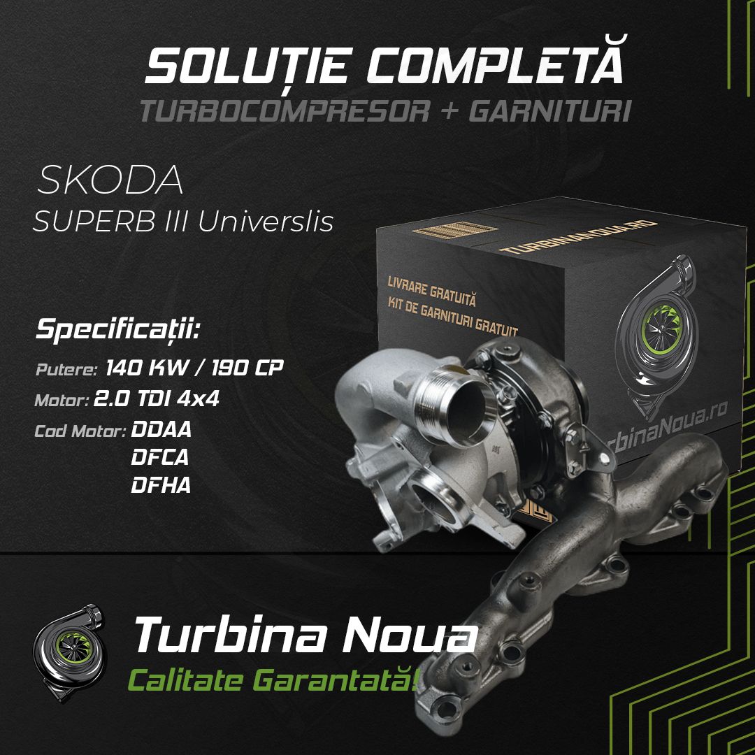 Turbina SKODA SUPERB III Universlis 2.0 TDI 4x4 140 KW / 190 CP Noua - Image 2
