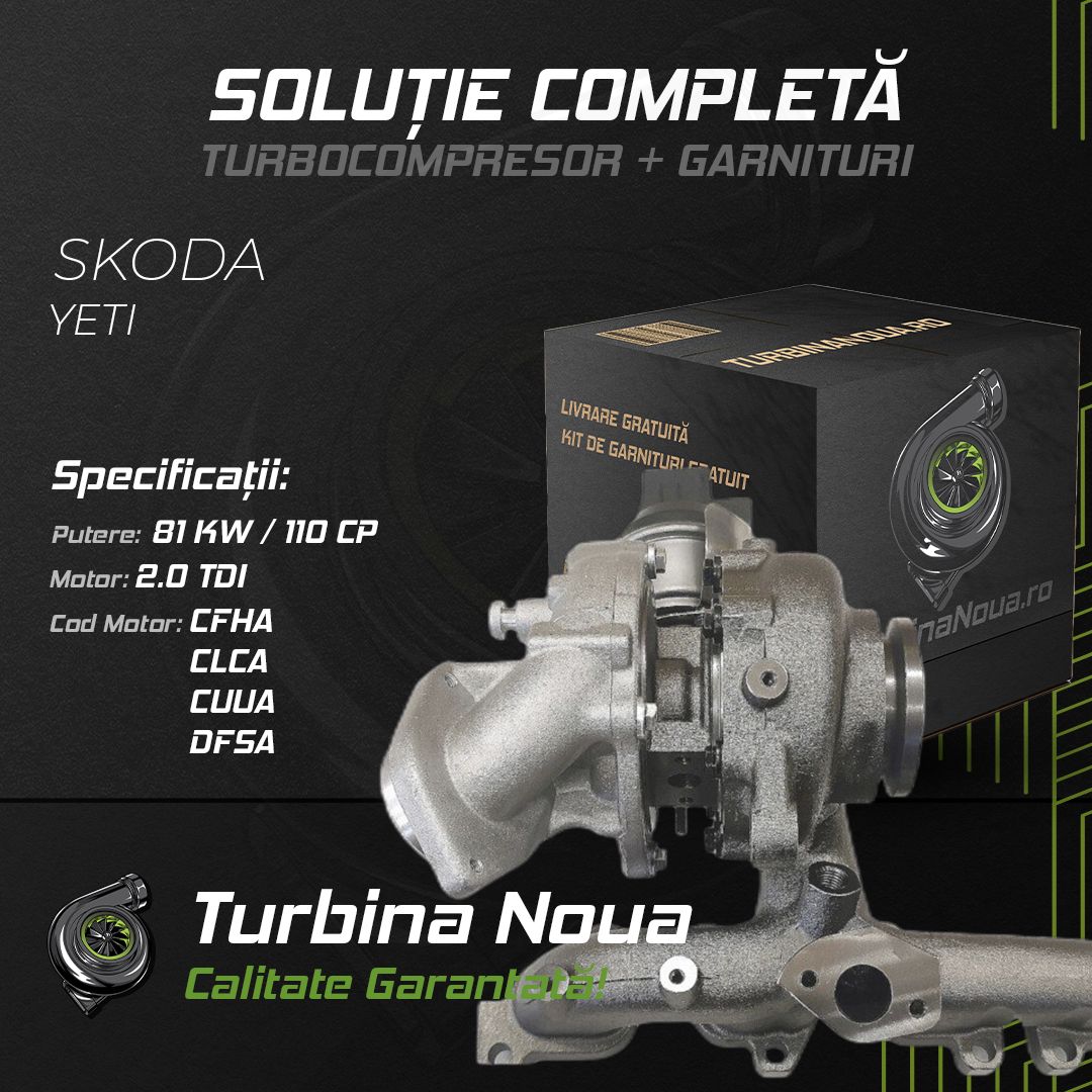 Turbina SKODA YETI 2.0 TDI 81 KW / 110 CP Noua - Image 2