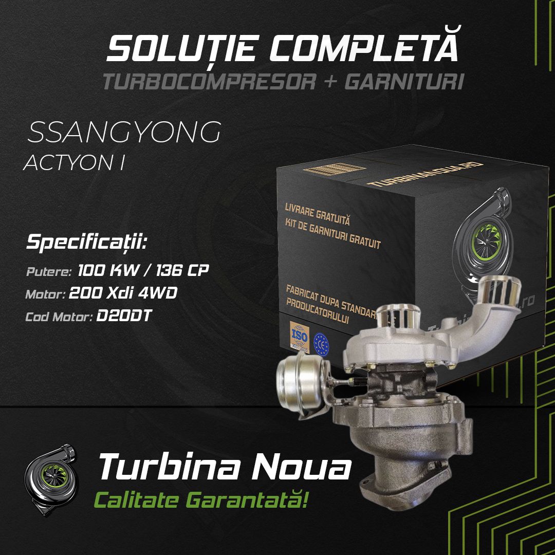 Turbina SSANGYONG ACTYON I 200 Xdi 4WD 100 KW / 136 CP Noua - Image 2