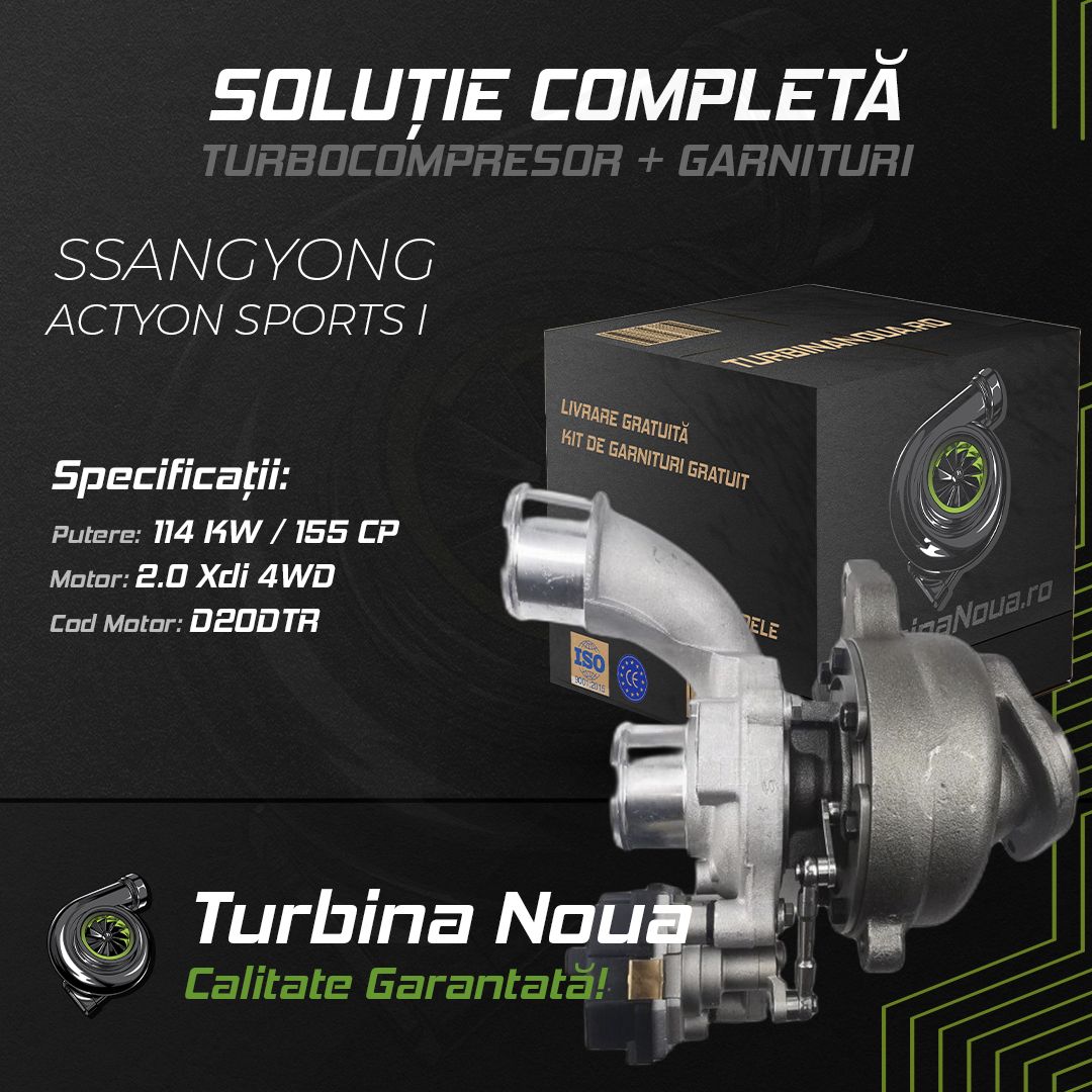 Turbina SSANGYONG ACTYON SPORTS I 2.0 Xdi 4WD 114 KW / 155 CP Noua - Image 2