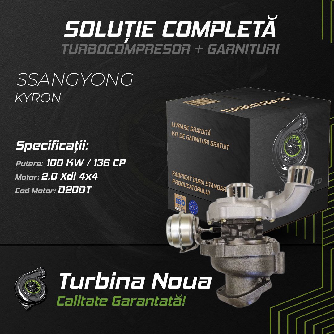 Turbina SSANGYONG KYRON 2.0 Xdi 4x4 100 KW / 136 CP Noua - Image 2