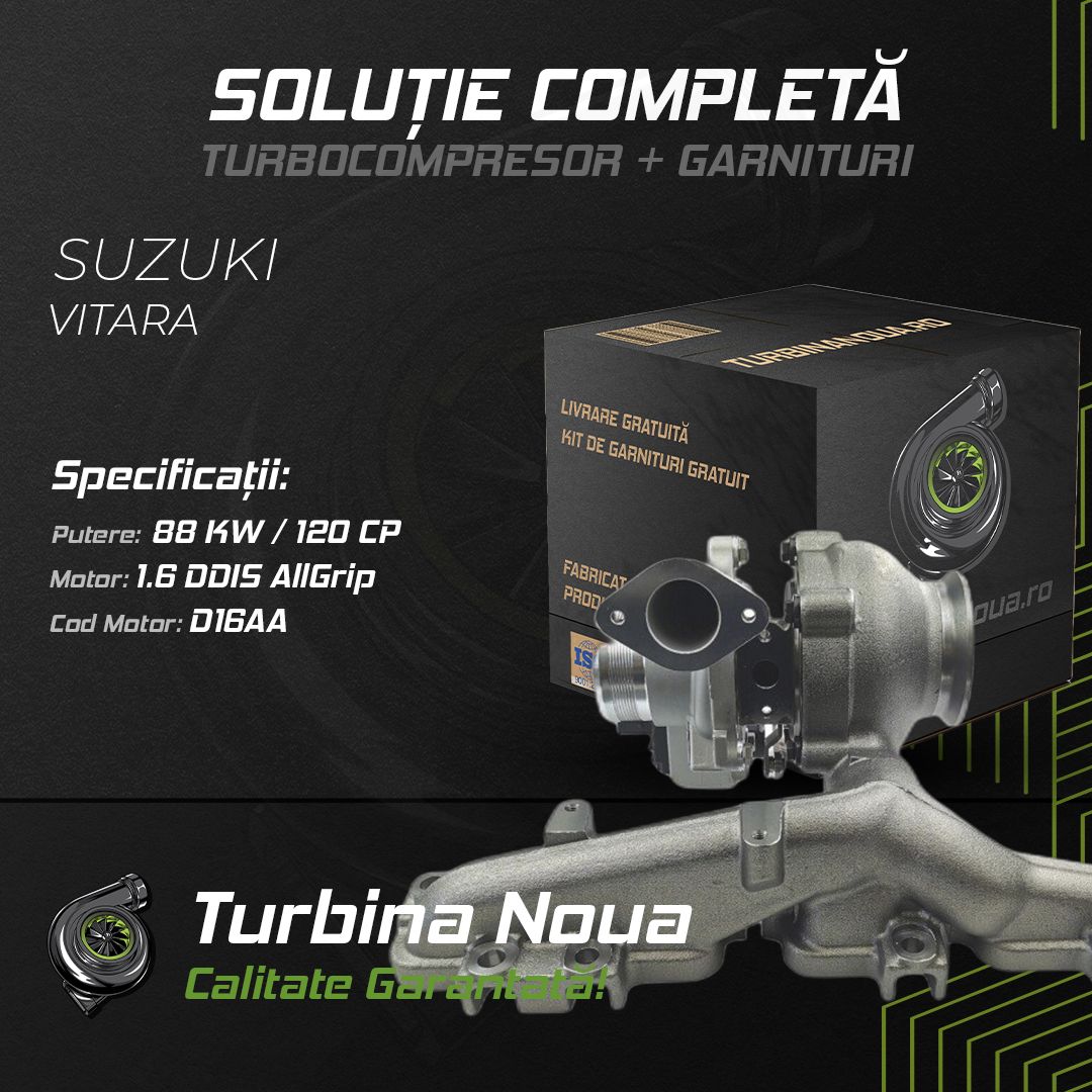 Turbina SUZUKI VITARA 1.6 DDiS AllGrip 88 KW / 120 CP Noua - Image 2