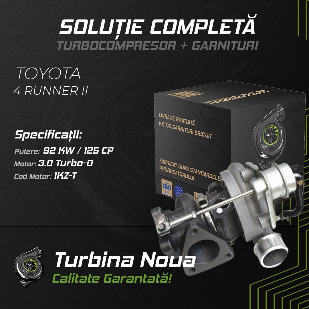 Turbina TOYOTA 4 RUNNER II 3.0 Turbo-D 92 KW / 125 CP Noua - Image 2