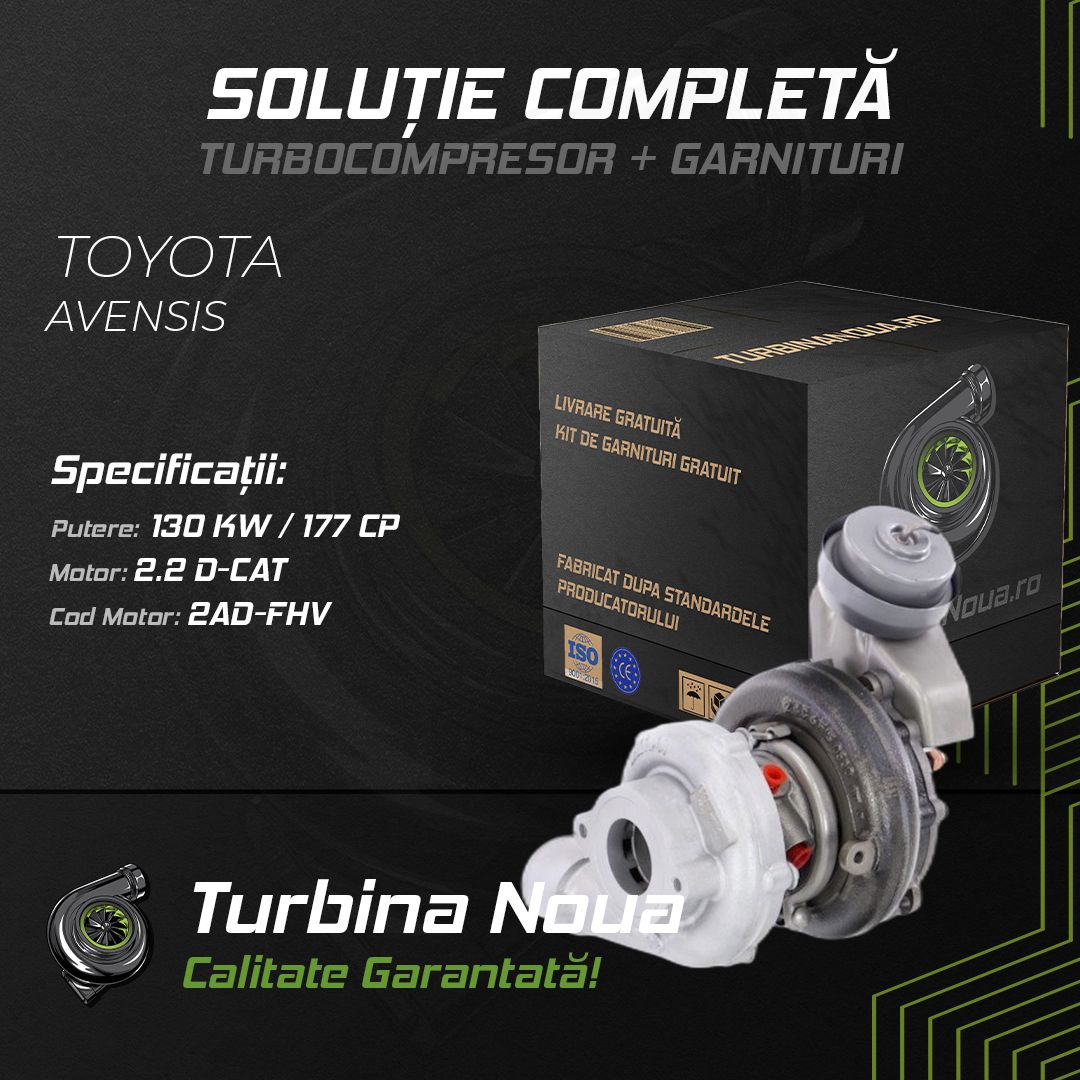 Turbina TOYOTA AVENSIS 2.2 D-CAT 130 KW / 177 CP Noua - Image 2