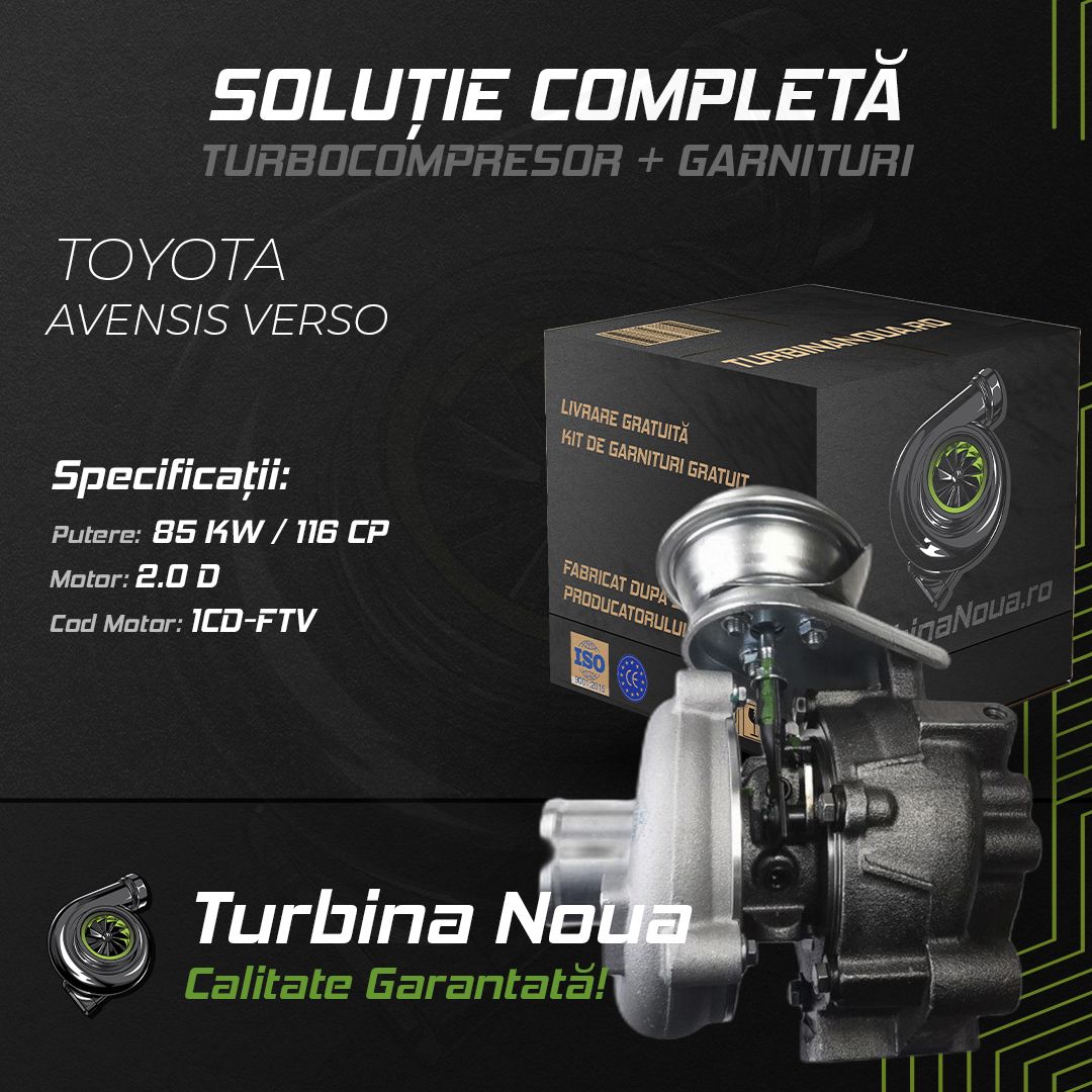Turbina TOYOTA AVENSIS VERSO 2.0 D 85 KW / 116 CP Noua - Image 2