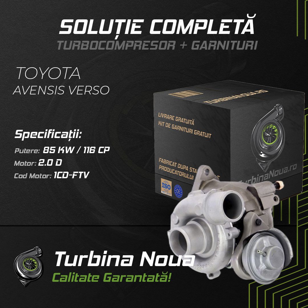 Turbina TOYOTA AVENSIS VERSO 2.0 D 85 KW / 116 CP Noua - Image 2